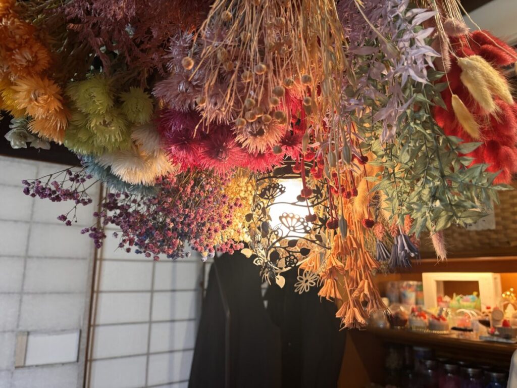 玻璃と灯り ドライフラワー2