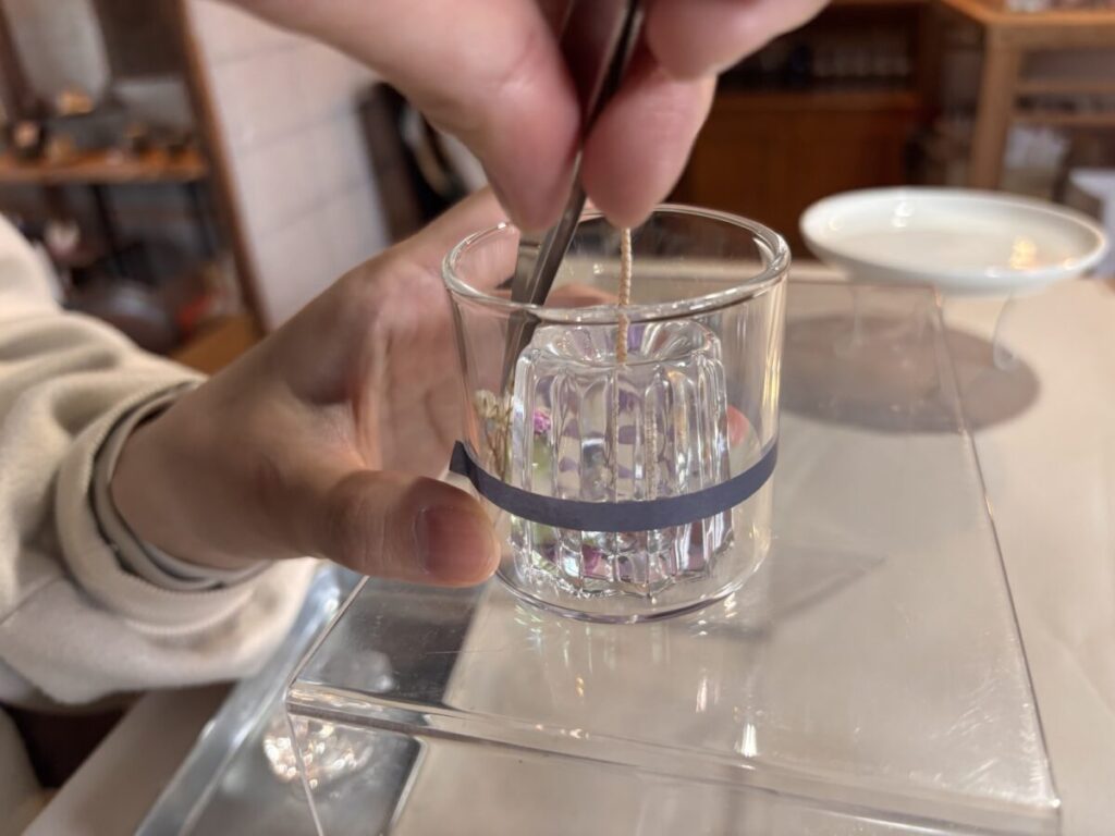 玻璃と灯り キャンドル作り3